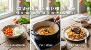 3 stappen voor hutspot met zachte ui en wortel, zonder natte puree op drukke doordeweekse dagen