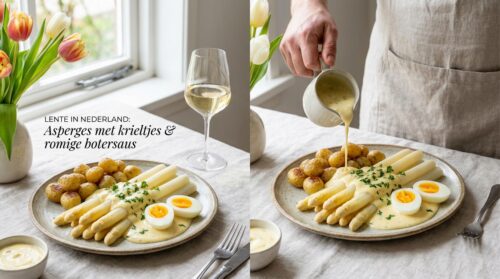 Ik maak asperges met krieltjes zo dat de botersaus romig blijft en niets waterig wordt