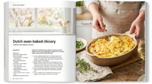 Ik maak witlof uit de oven graag zo, met een smeuïge aardappellaag en minder bitterheid