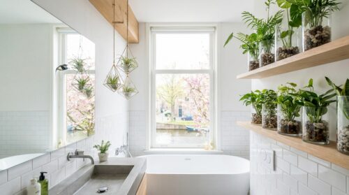 3 kamerplanten die zonder aarde en schimmel je badkamer opfrissen